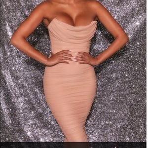 Bandeau Ruched Midaxi Dress